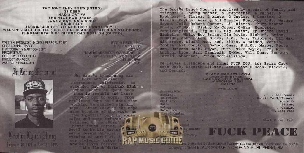 Brotha Lynch Hung 24 Deep 1st Press. CD Rap Music Guide